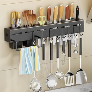 Wall-Mounted Kitchen Knife & Utensil Organizer Rack Ⓢ